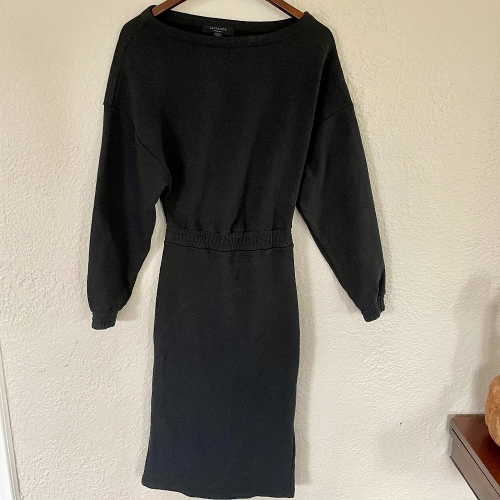 All Saints ✚ Semi-Open Back Long Sleeve, Mid Length Dress